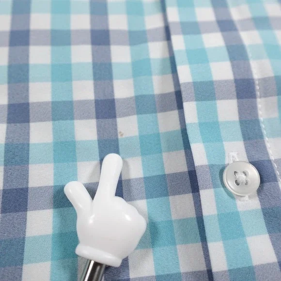 Mizzen+Main Shirt Mens Medium Plaid Leeward Trim Fit Button Down Summer Casual‎ - Picture 5 of 9